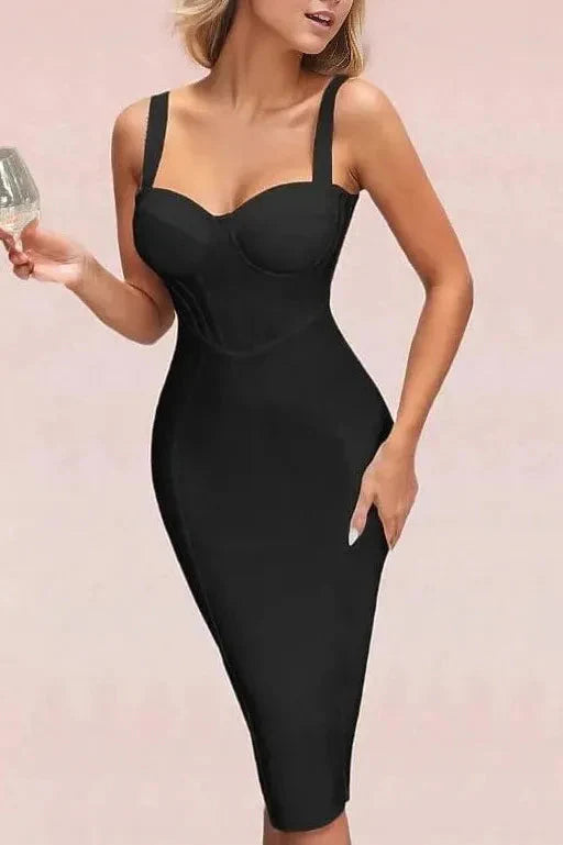 Lola Bodycon Midi Dress - Classic Black