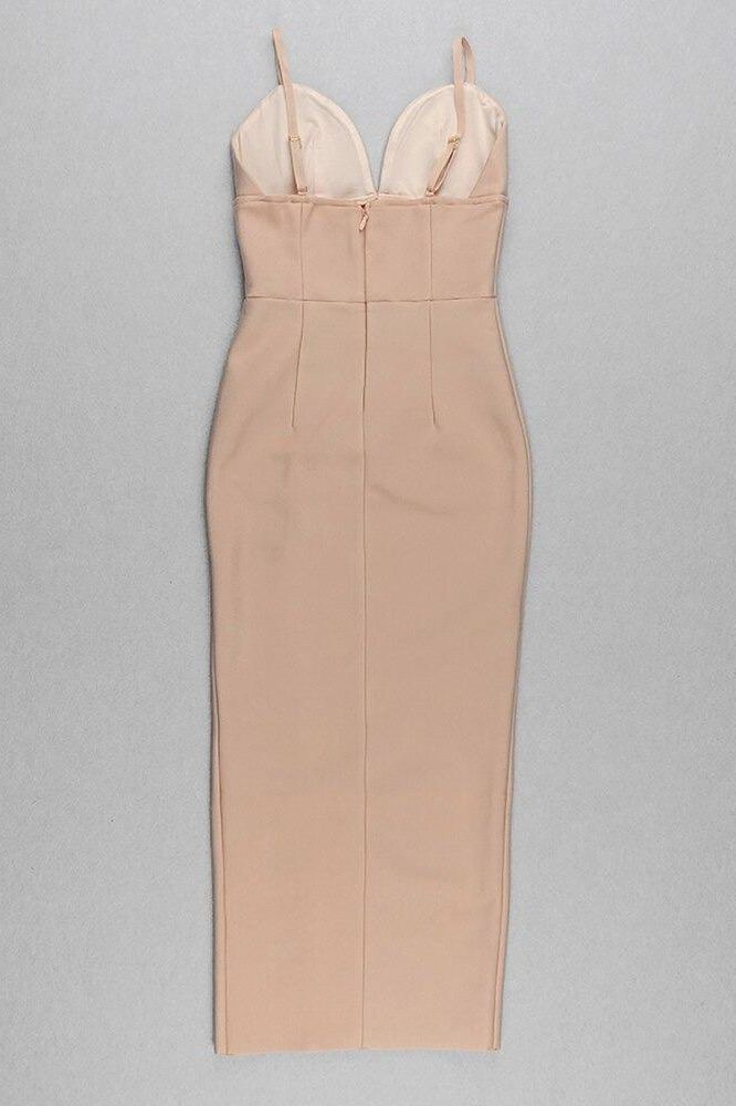 Milan Bandage Midi Dress - Nude