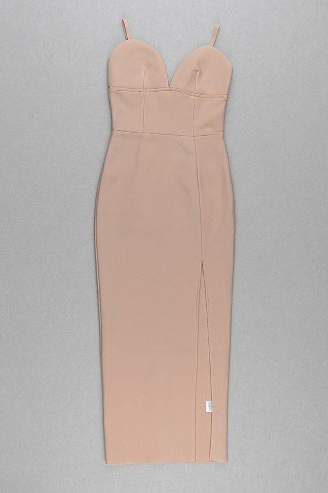 Milan Bandage Midi Dress - Nude