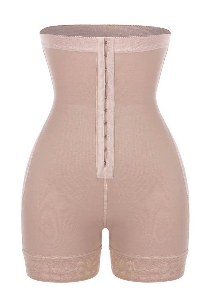 Woman wearing a figure flattering  Sculpting Corset Bodysuit Shapewear - Mid Thigh Bodycon Collection