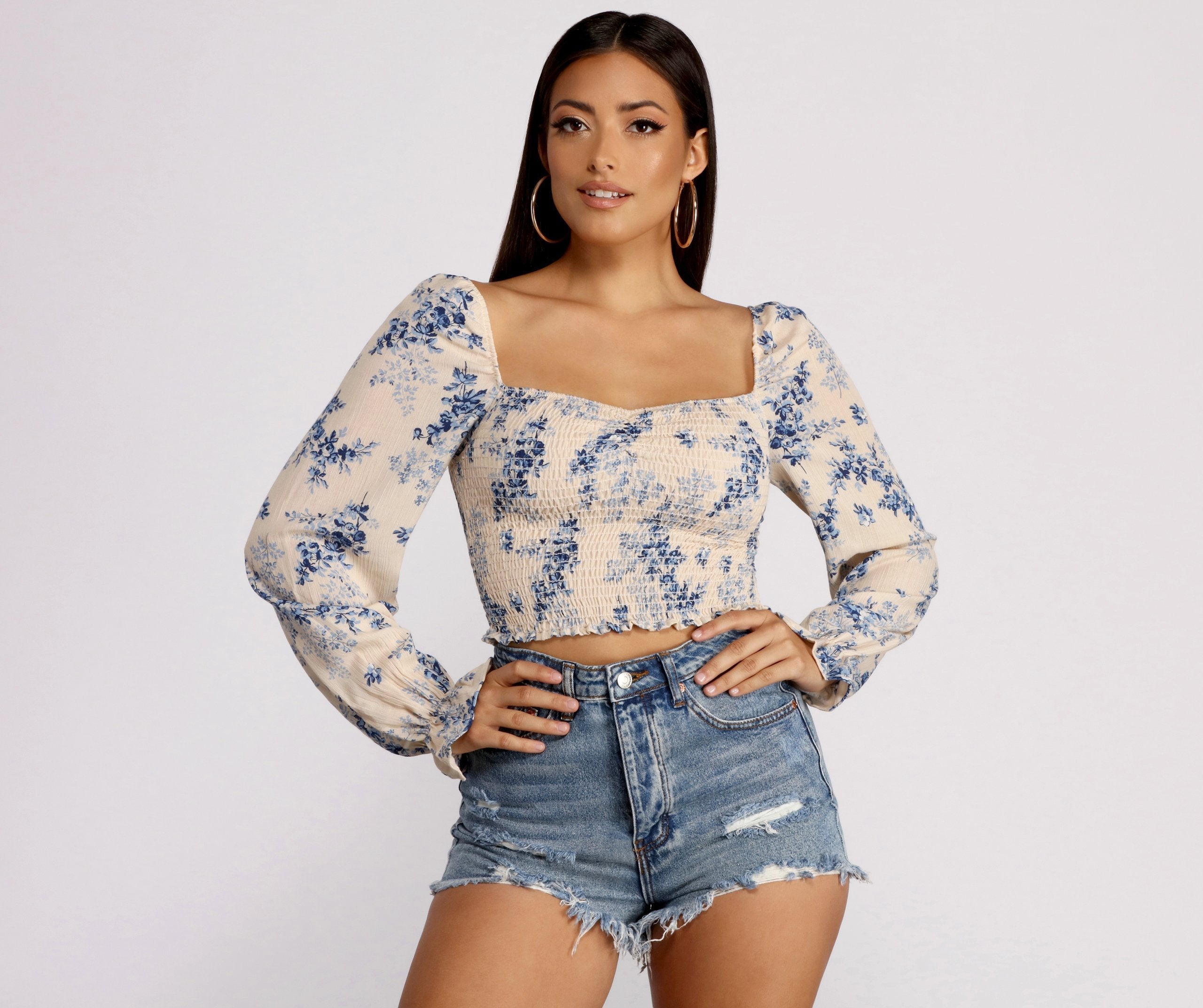 Caught In A Floral Gaze Gauze Top