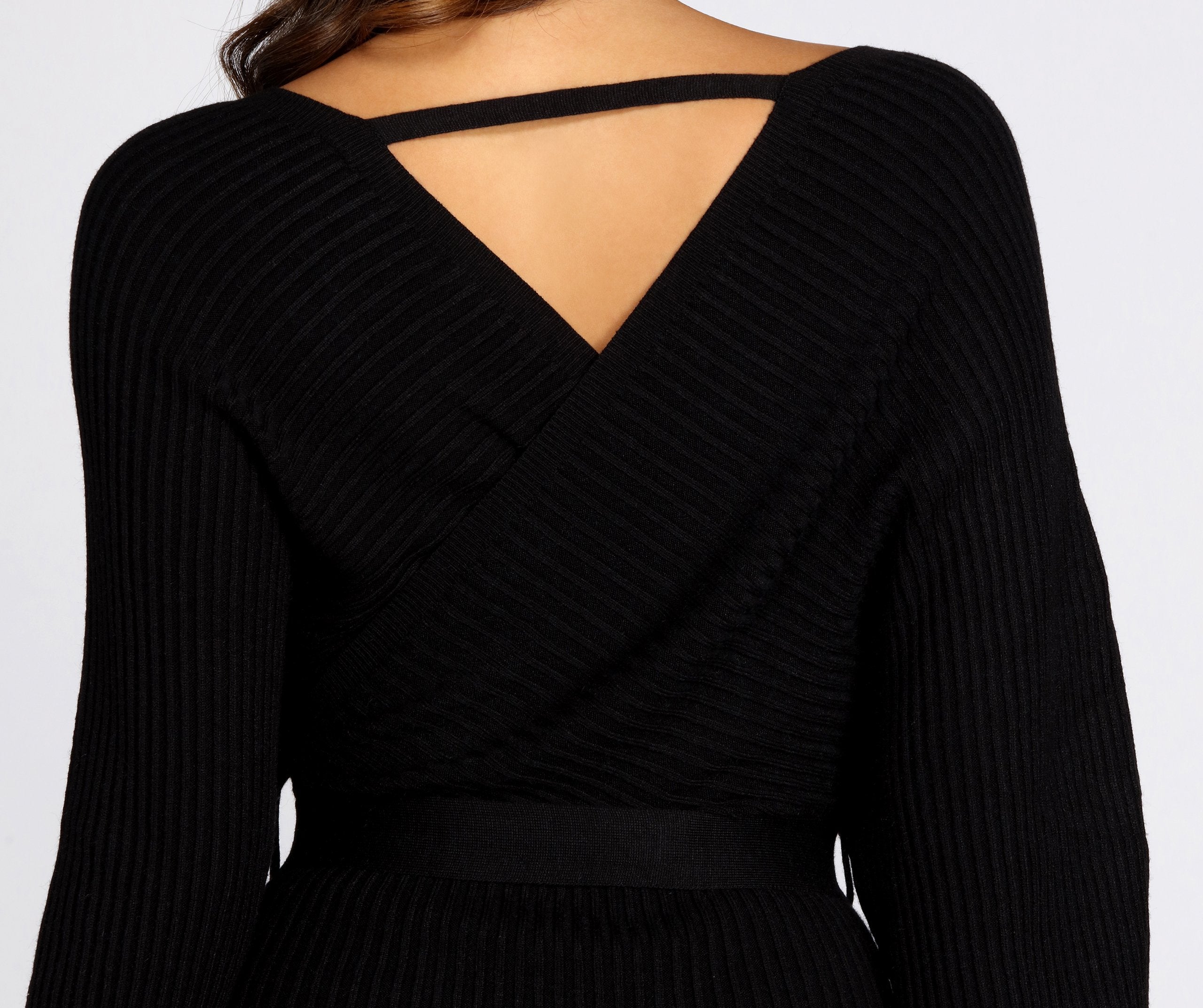 Can't V Bothered Sweater Dress