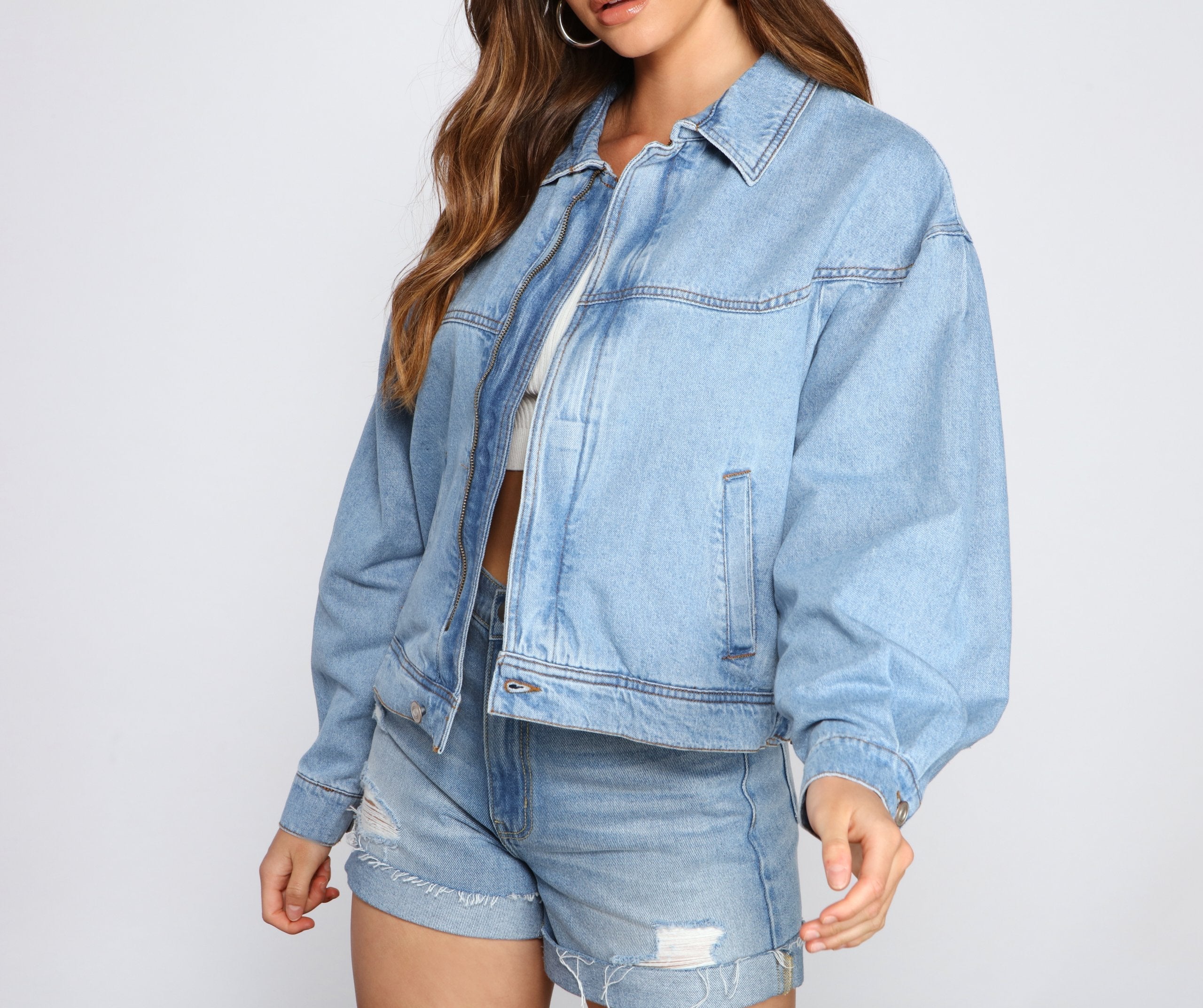 Casual Trendsetter Oversized Denim Jacket