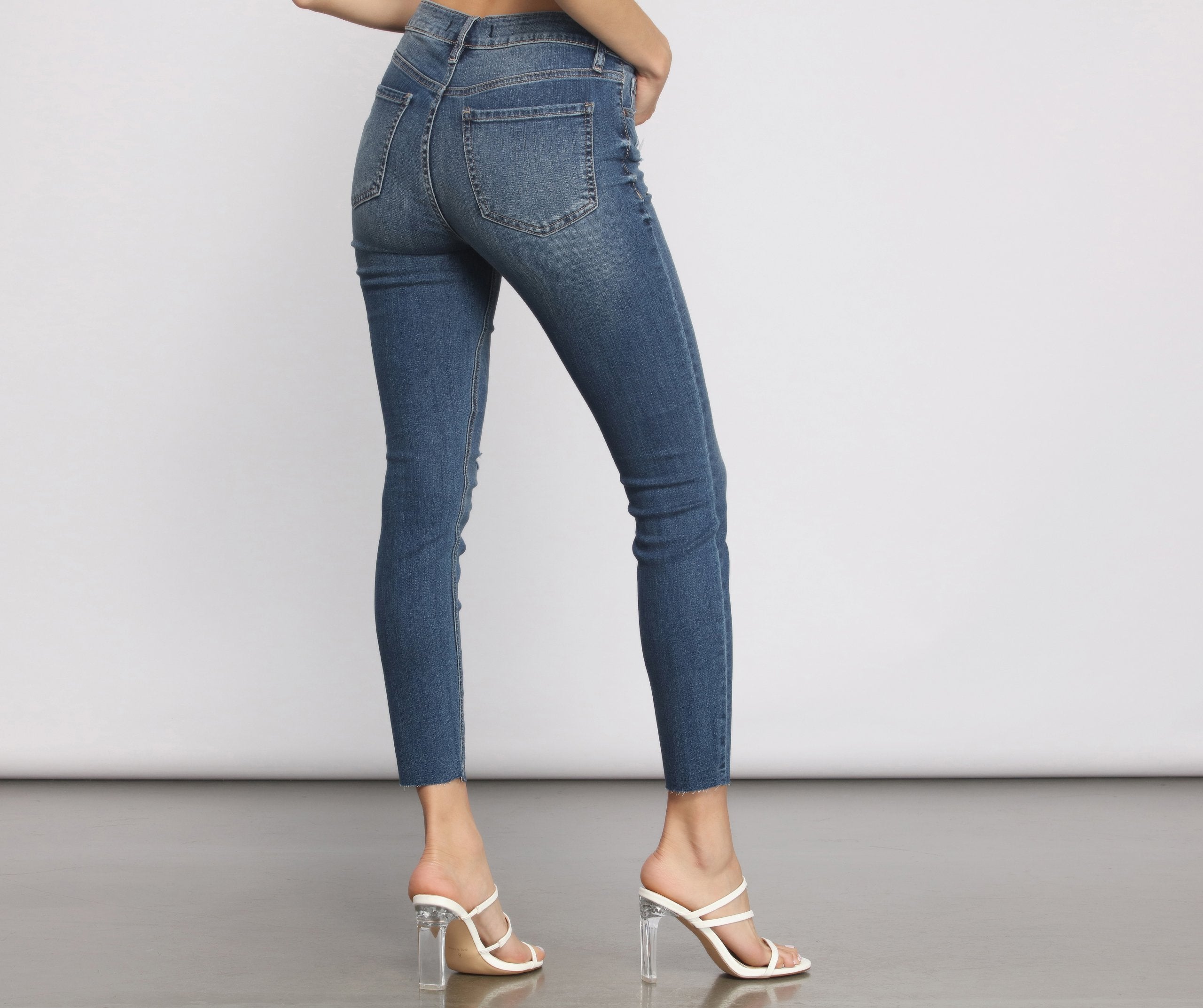 Clara High Rise Destructed Skinny Jeans