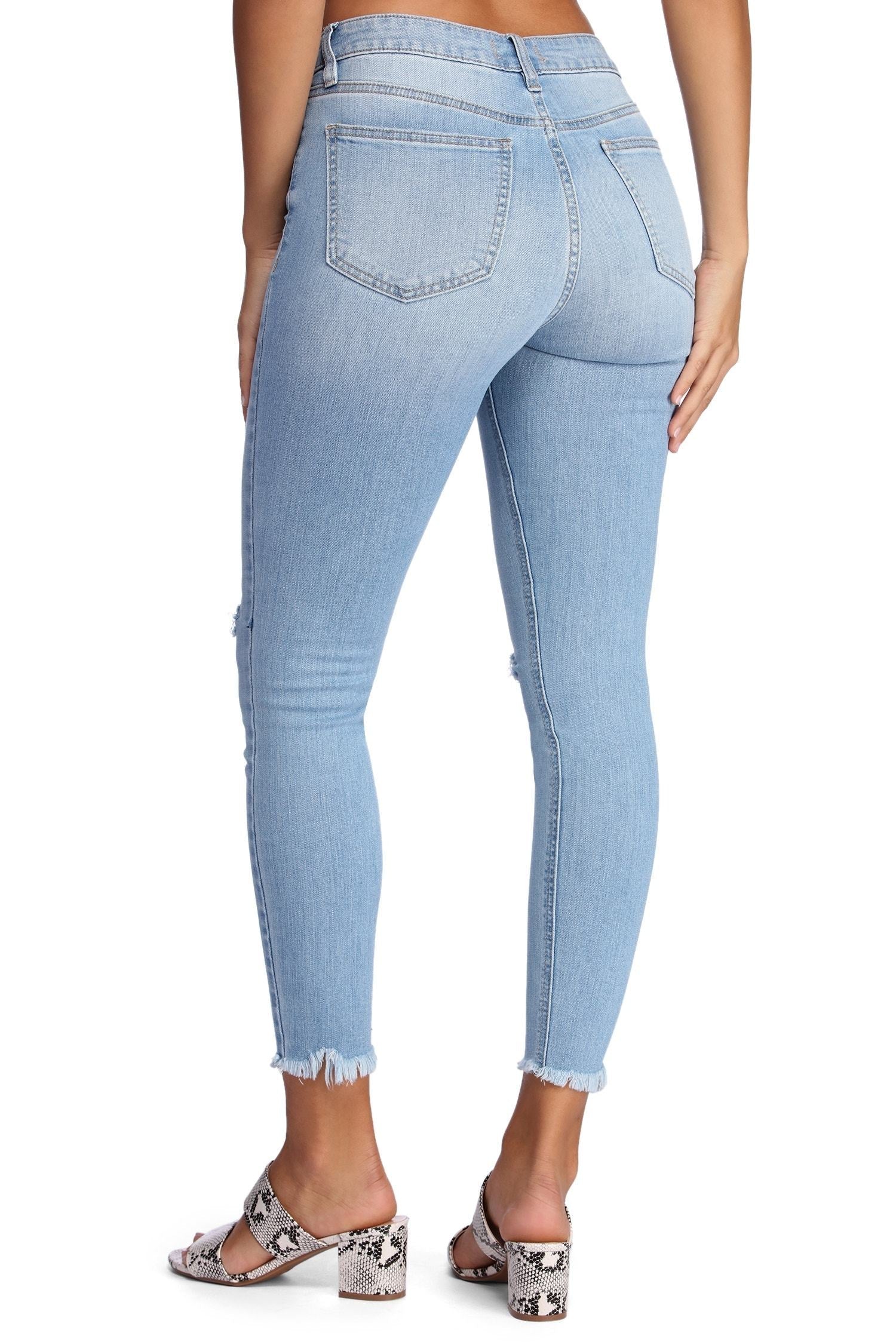 Clara High Rise Frayed Hem Jeans