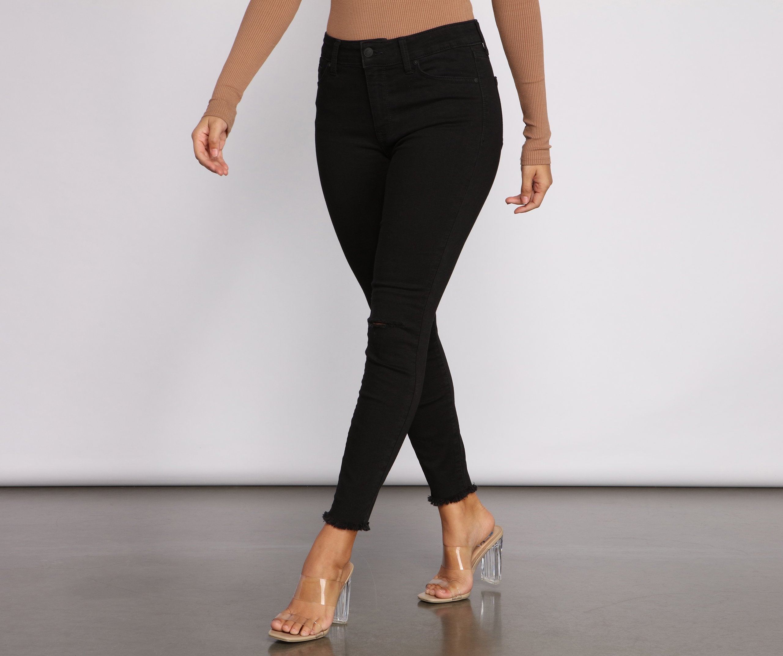 Clara High Rise Black Skinny Jeans