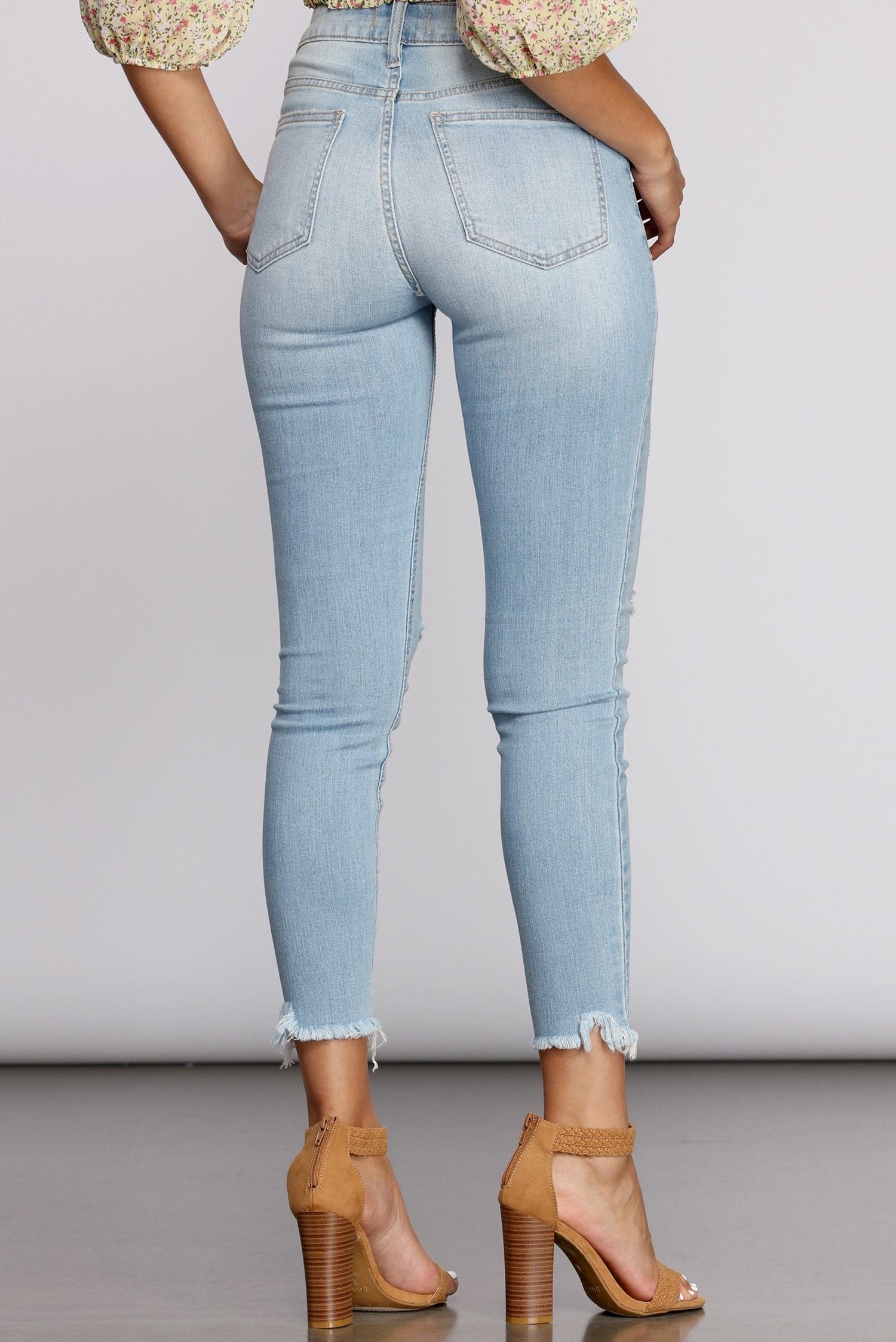 Clara High Rise Frayed Hem Jeans