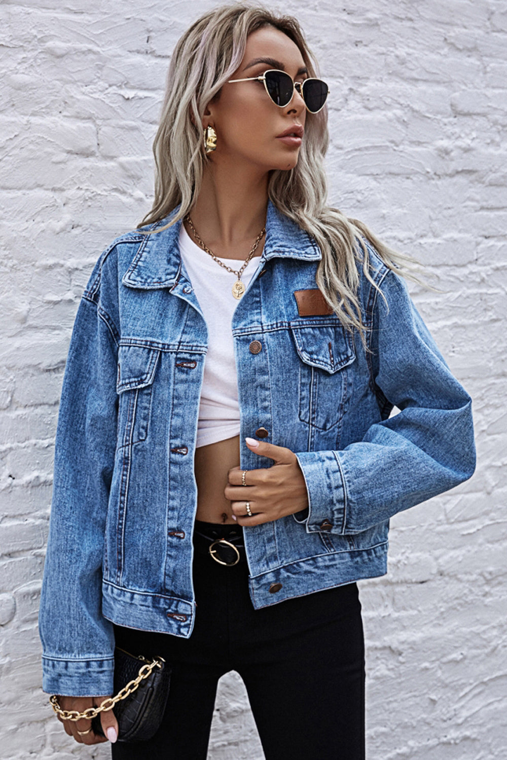 Pocket Button Loose Denim Jacket