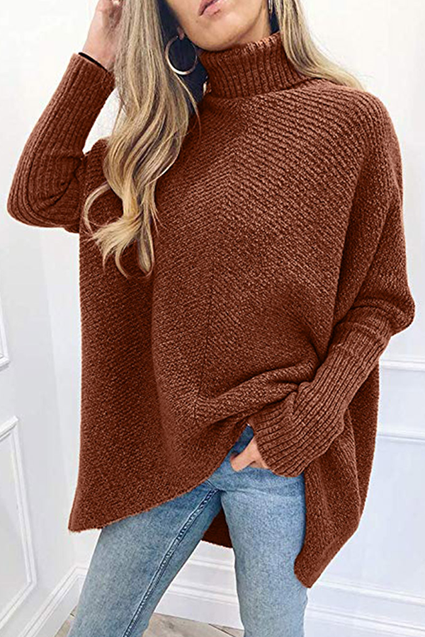 Solid Split Joint Basic Turtleneck Tops Sweater£¨7 colors£©