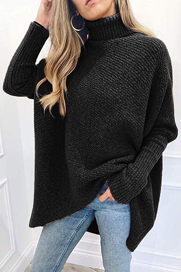 Solid Split Joint Basic Turtleneck Tops Sweater£¨7 colors£©