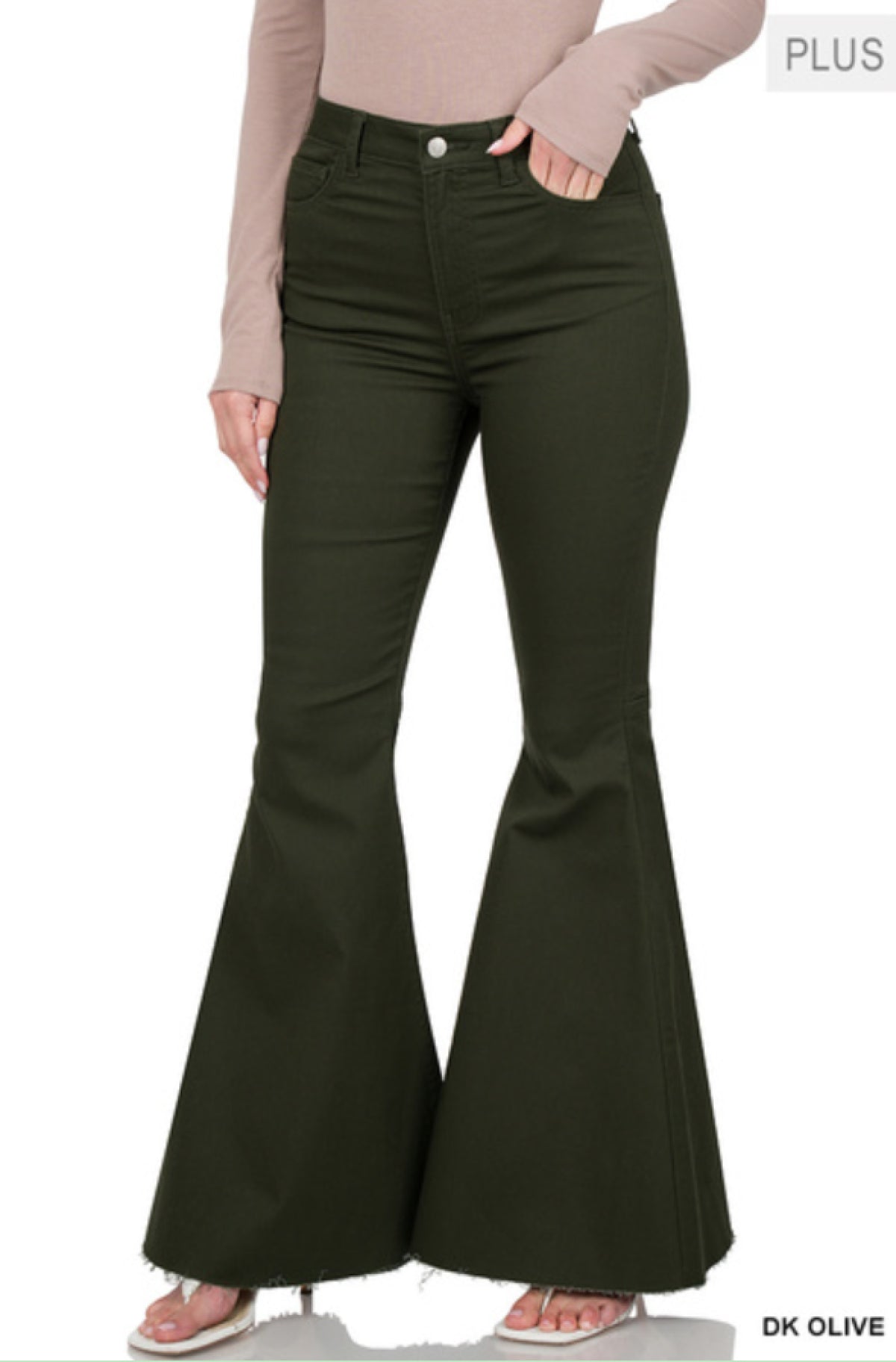 Zenana Plus Size High Rise Super Flare Denim Pants