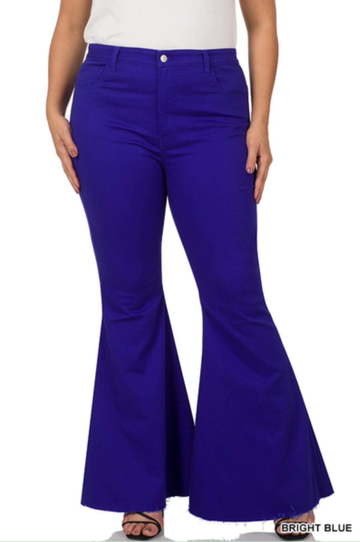 Zenana Plus Size High Rise Super Flare Denim Pants