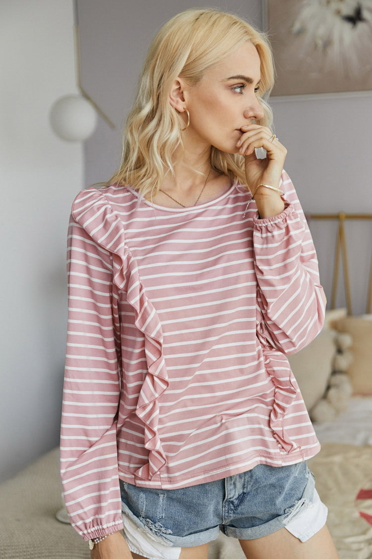 Ruffled Striped T-Shirt