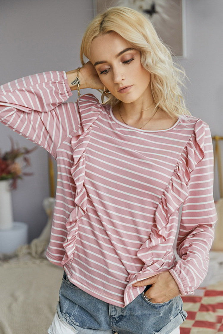 Ruffled Striped T-Shirt