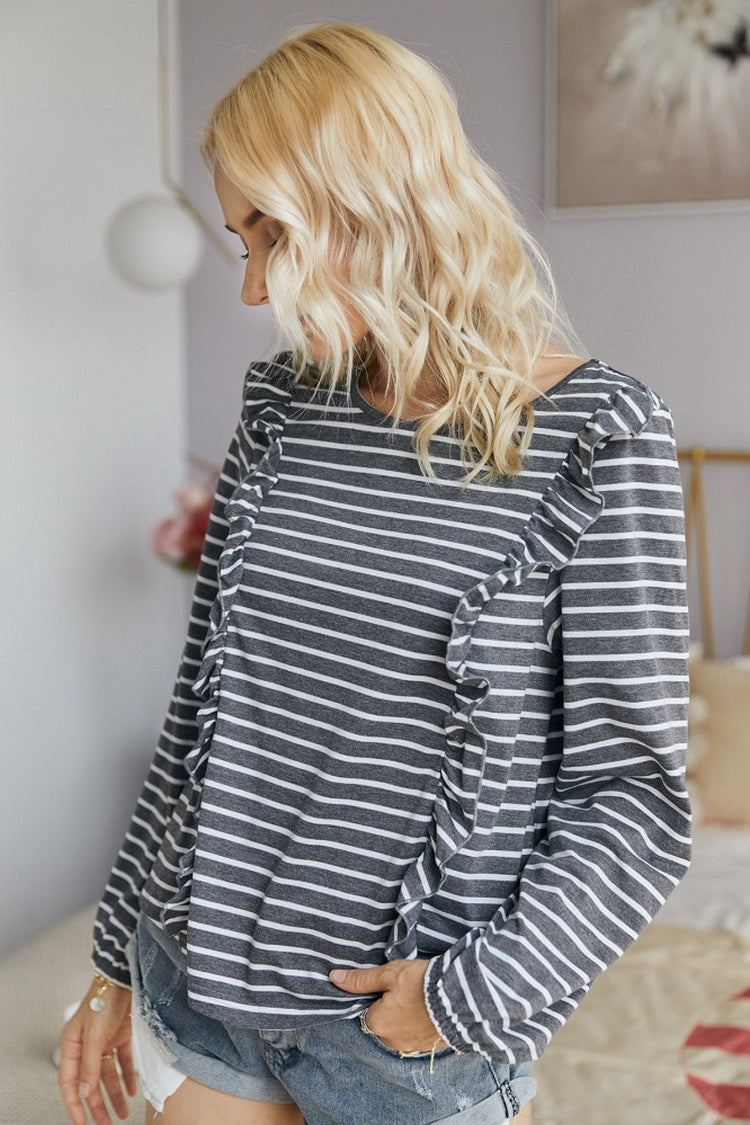 Ruffled Striped T-Shirt