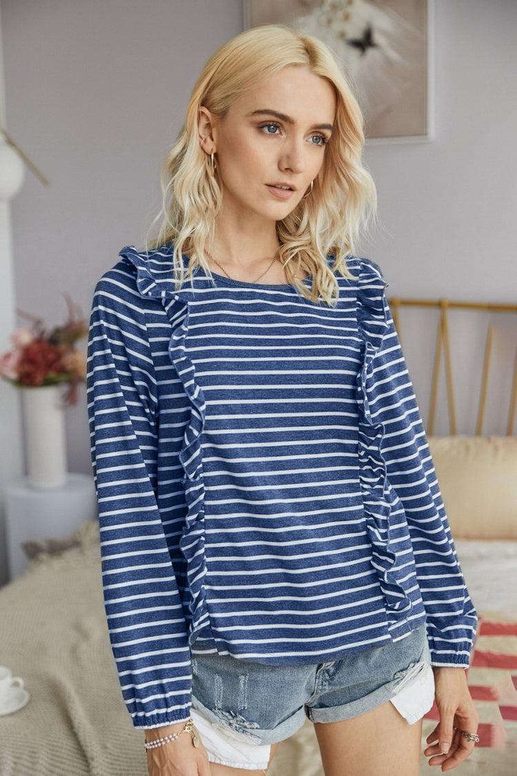 Ruffled Striped T-Shirt