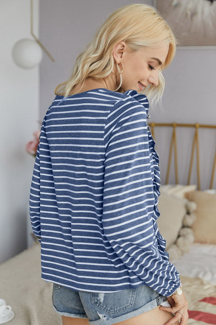 Ruffled Striped T-Shirt