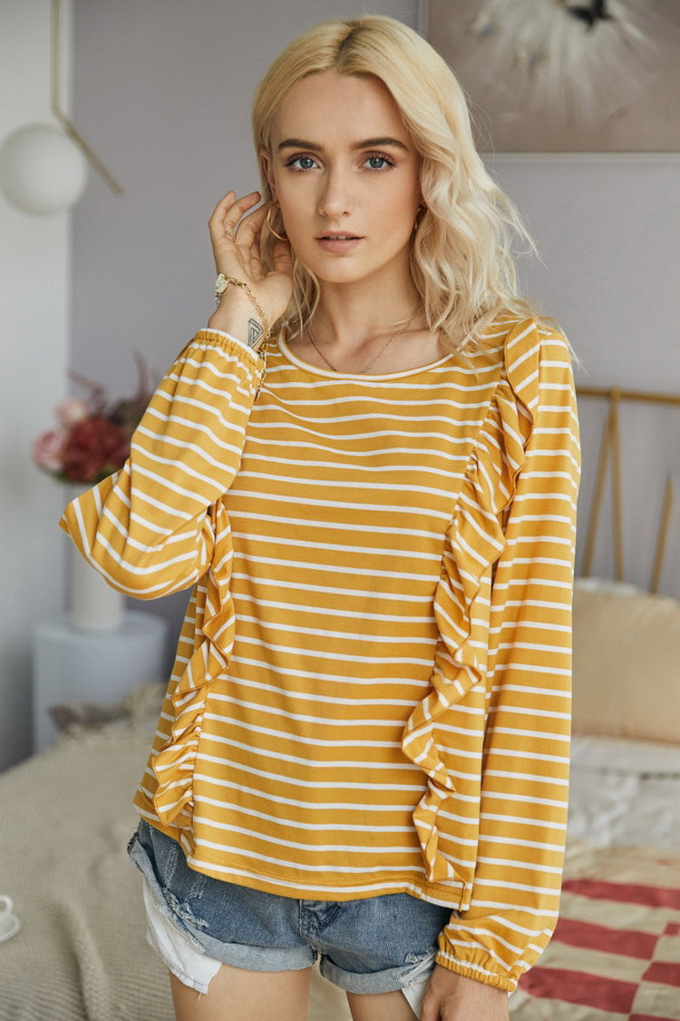 Ruffled Striped T-Shirt