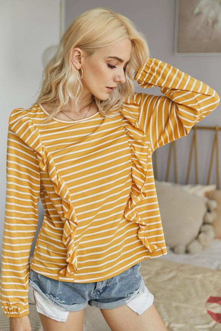 Ruffled Striped T-Shirt