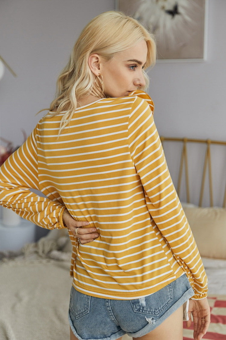 Ruffled Striped T-Shirt