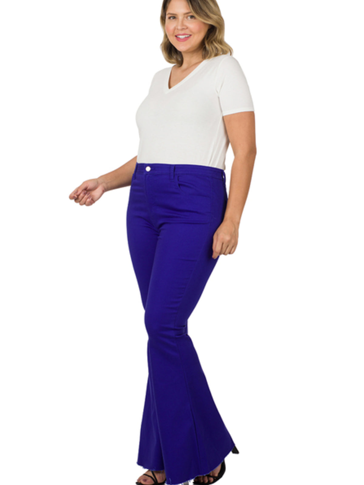 Zenana Plus Size High Rise Super Flare Denim Pants