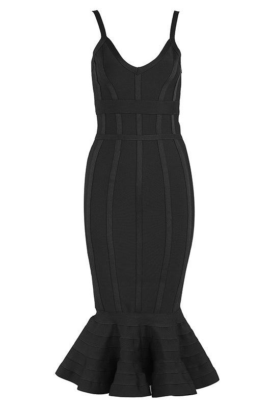 Chic Black Mermaid Party Cocktail Bandage Dress