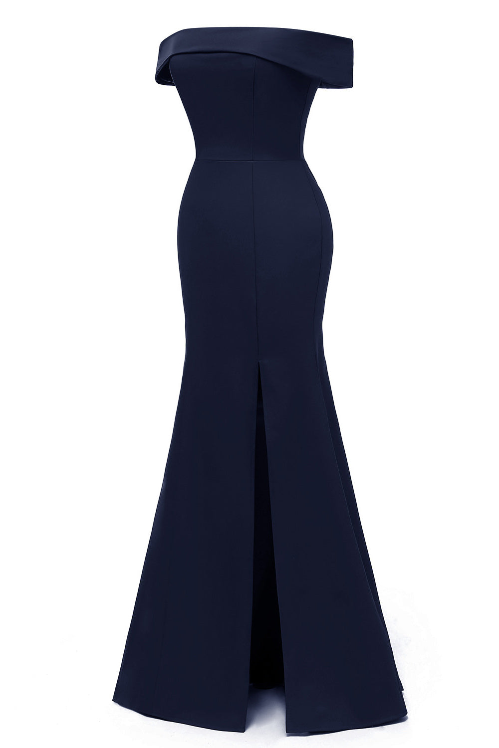 Dark Navy Off-the-shoulder Mermaid Prom Dress