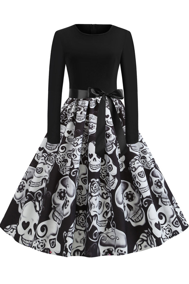 Halloween Pumpkin Print Retro Dress