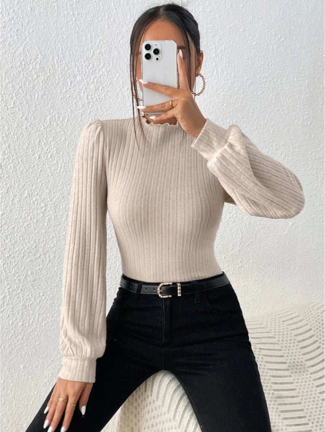 CozyKnit Shrugged turtleneck long-sleeve sweater