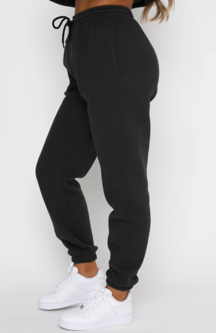 Crew Neck Sweatshirt & Drawstring Waist Jogger Two-piece Set