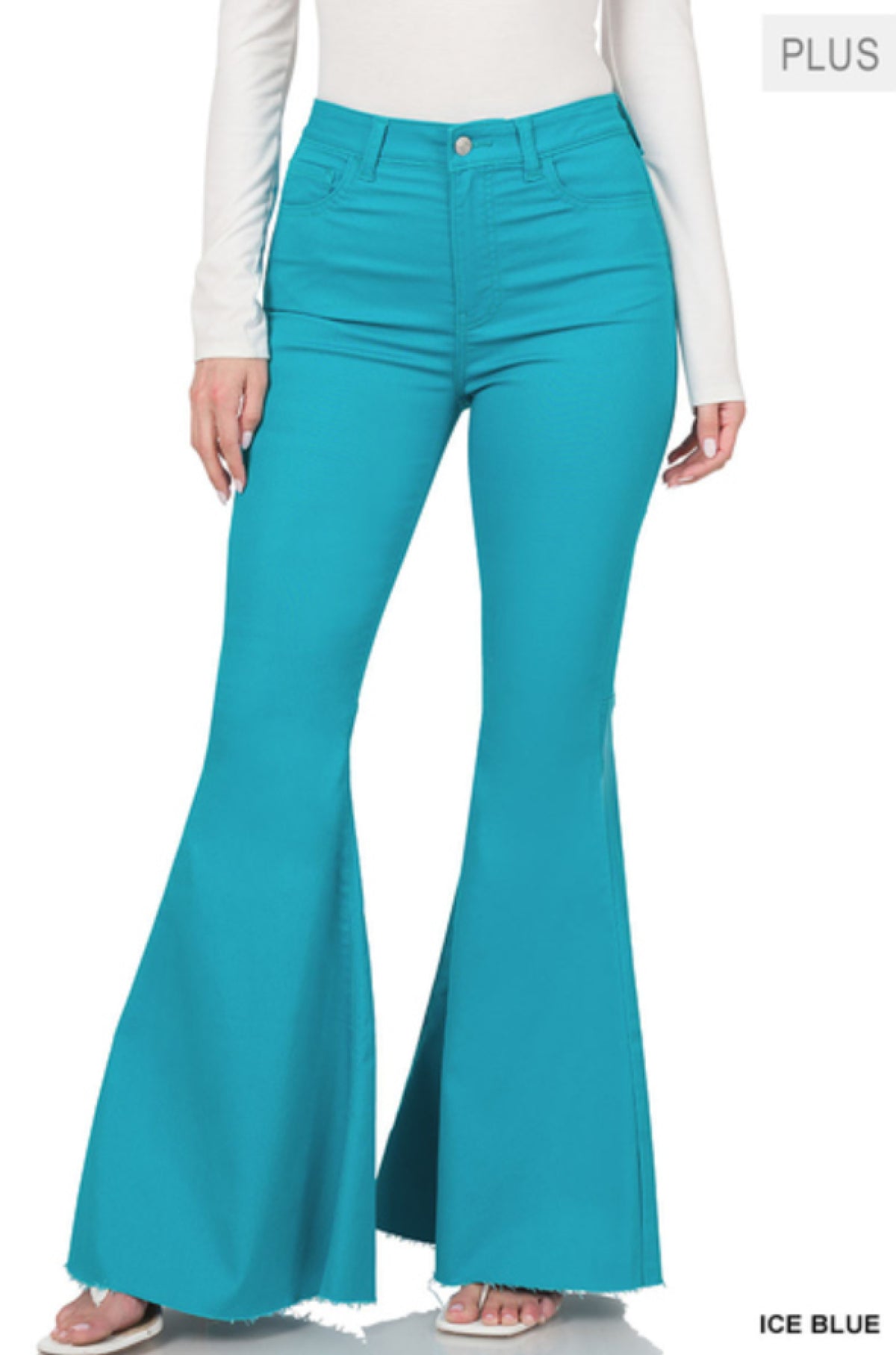 Zenana Plus Size High Rise Super Flare Denim Pants