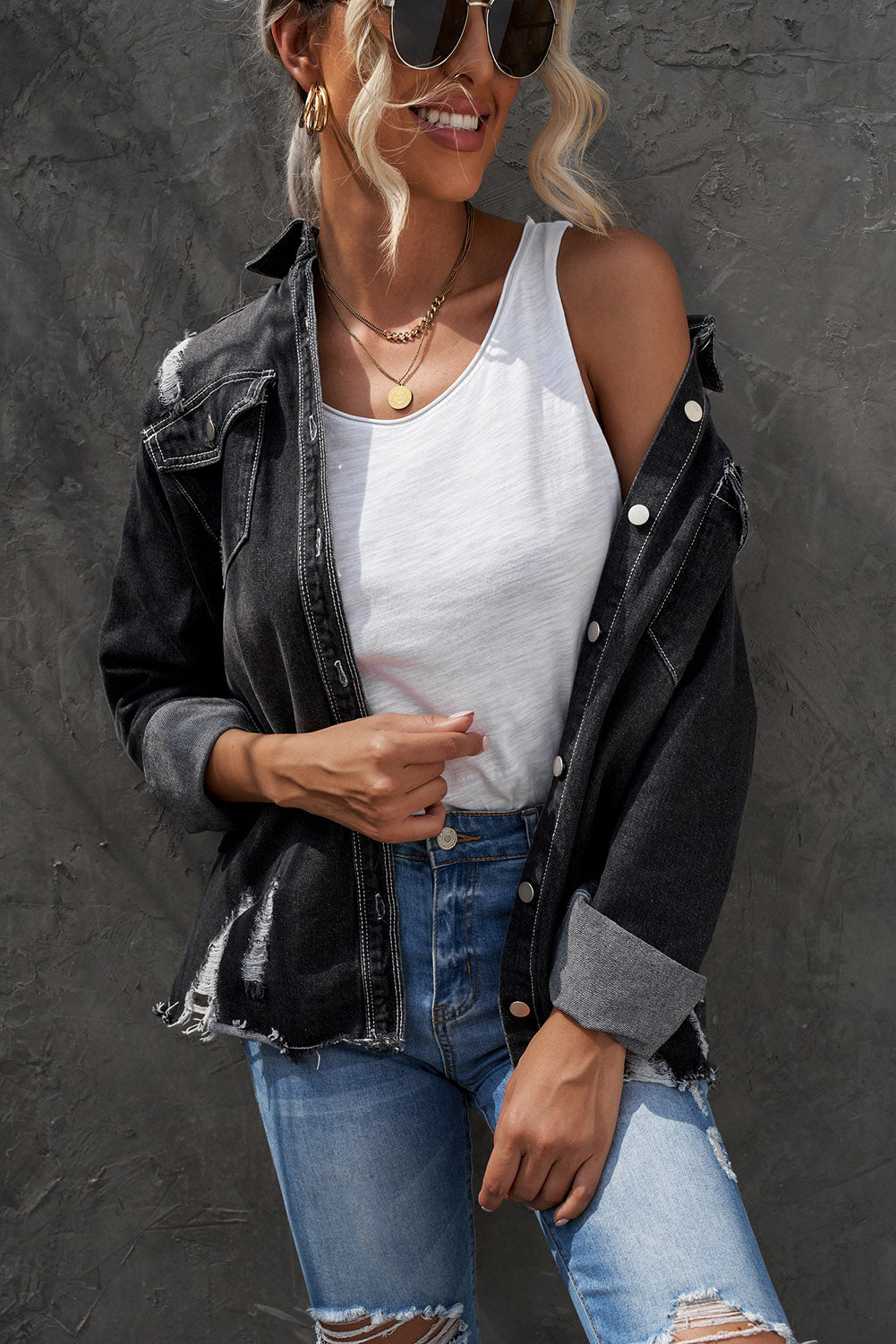 Distressed Denim Jacket