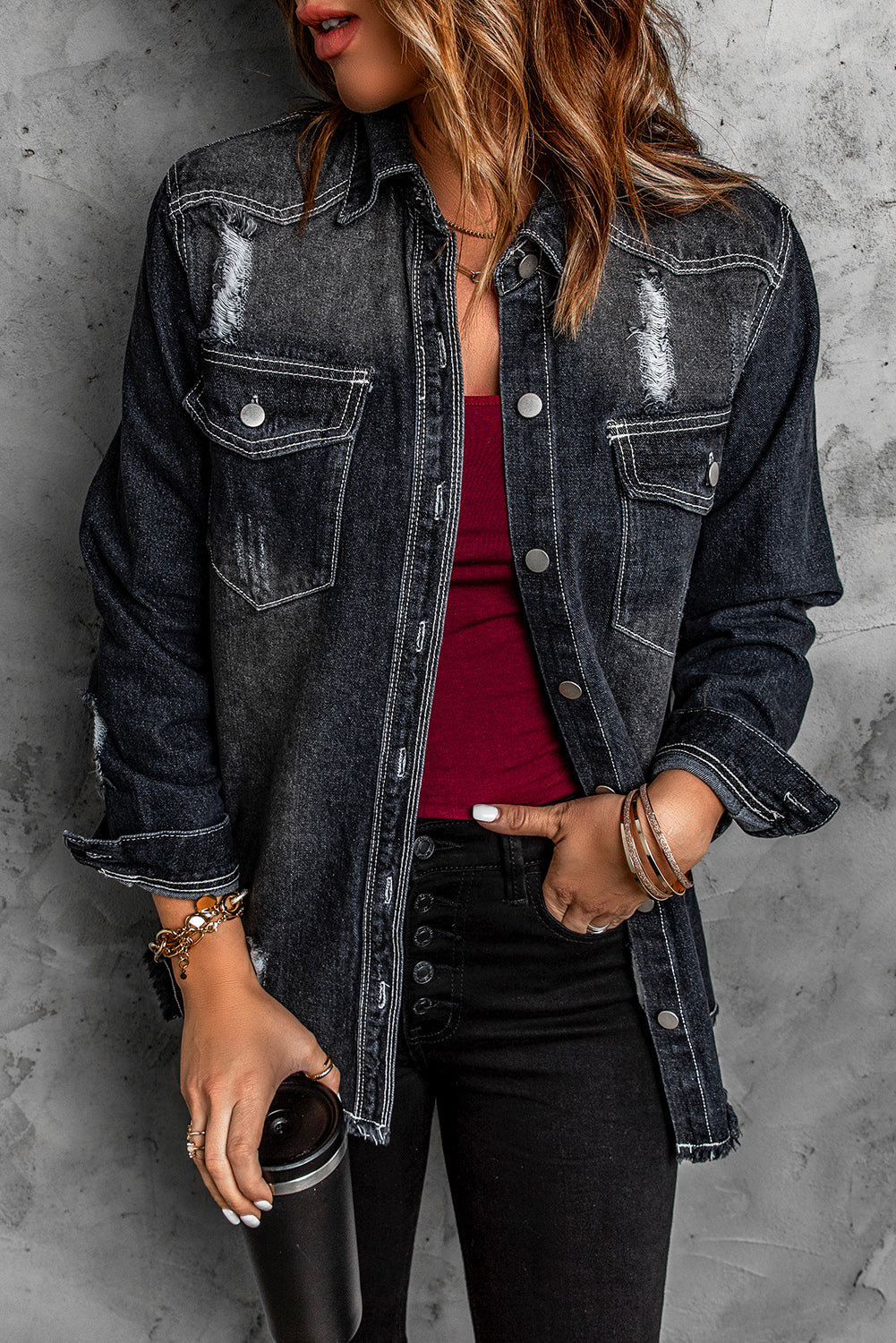 Distressed Denim Jacket