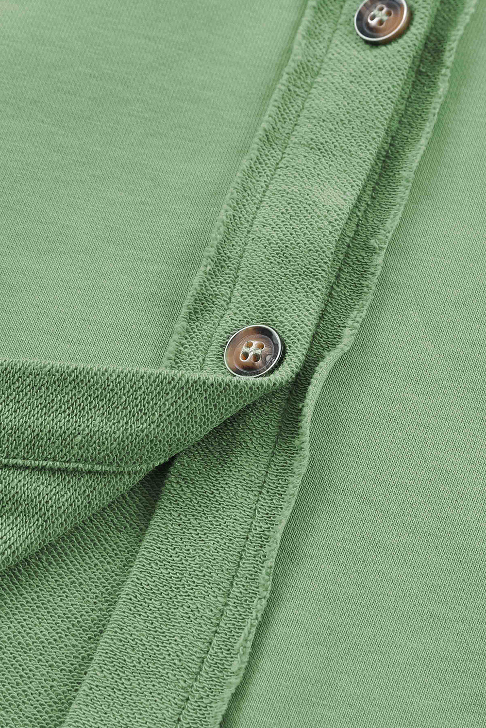 Green Buttoned Long Sleeve Pocketed Shirt Jacket