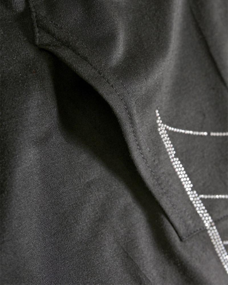 Embellished Web Oversized Zip Hoodie